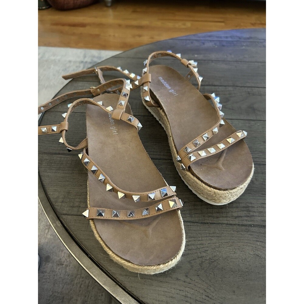 Madden Girl Studded Ankle Strap Sandals Size 8.5